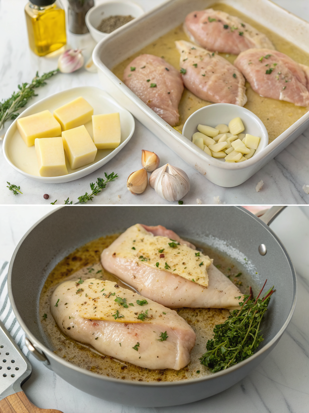 garlic butter chicken breast preparing steps